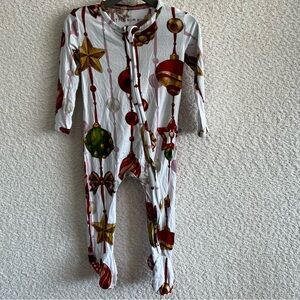 Little Bum Bums Baby Bamboo Christmas One Piece‎ Zip Pajamas Size 9-12 Months